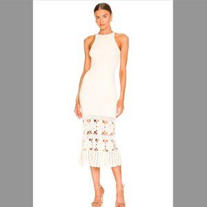 White Finley Crochet Midi Dress - Tularosa
